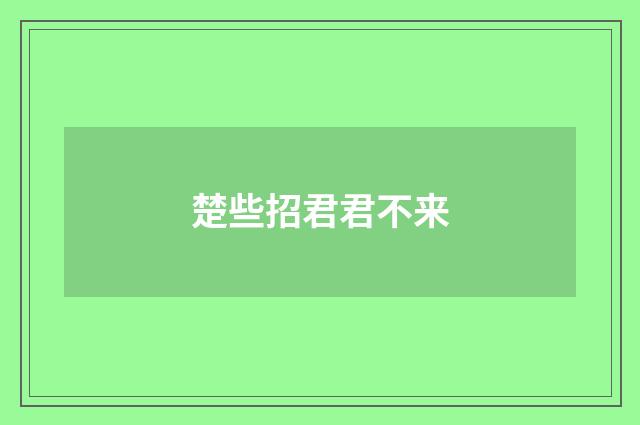 楚些招君君不来