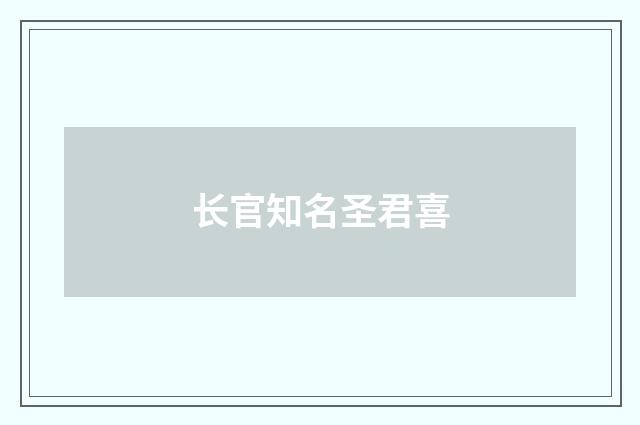 长官知名圣君喜