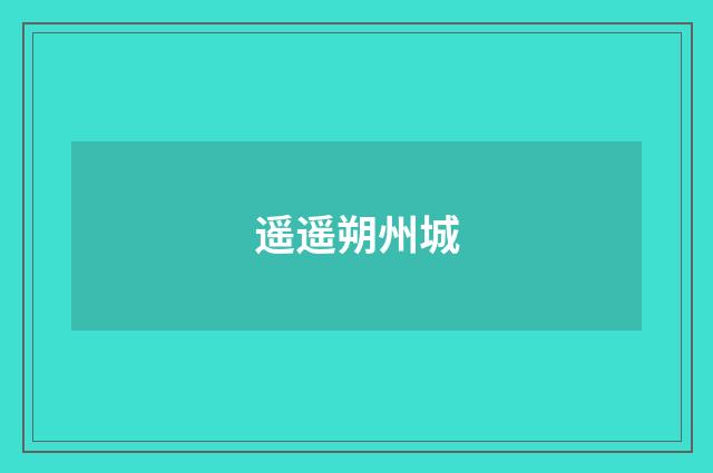 遥遥朔州城