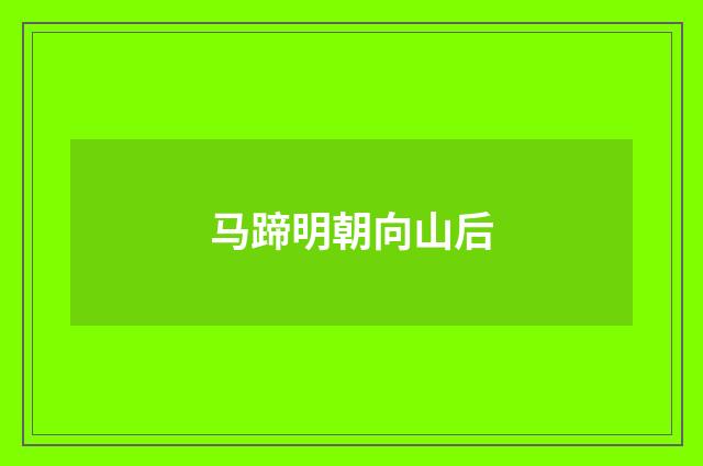 马蹄明朝向山后