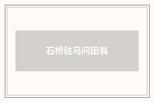 石桥驻马问田翁