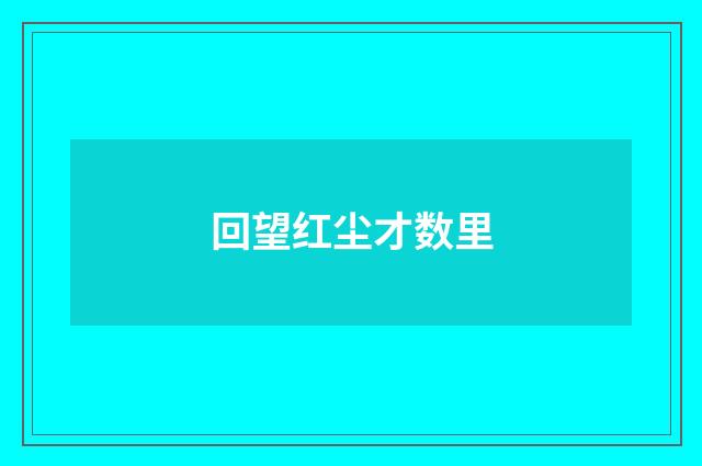 回望红尘才数里