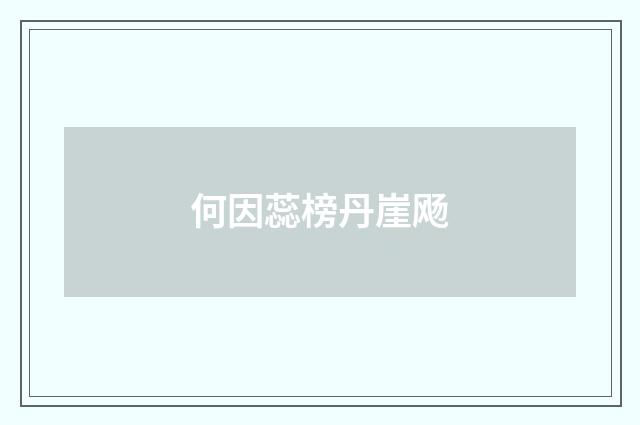 何因蕊榜丹崖飏