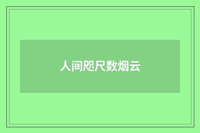 人间咫尺数烟云