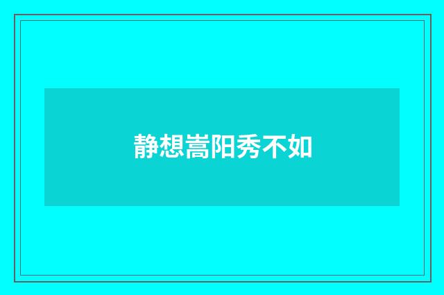 静想嵩阳秀不如