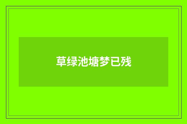 草绿池塘梦已残