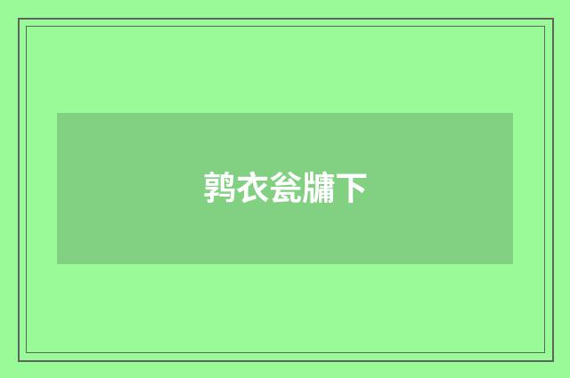 鹑衣瓮牗下