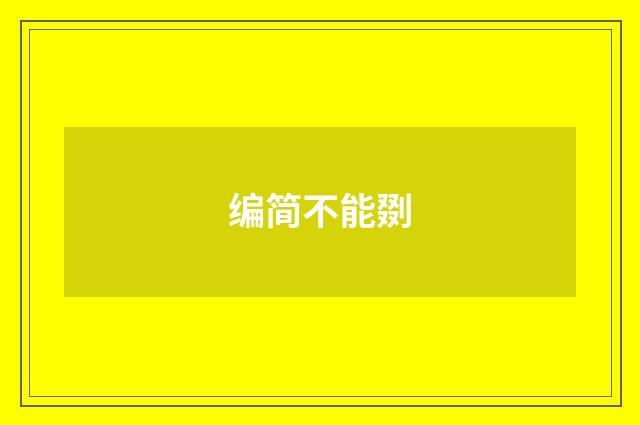编简不能剟