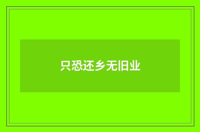 只恐还乡无旧业