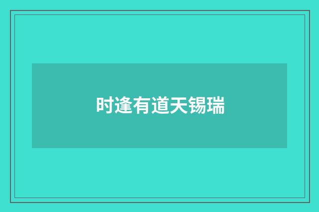 时逢有道天锡瑞