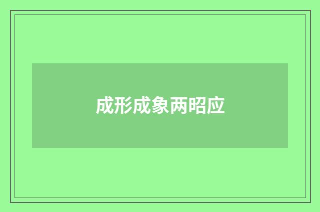成形成象两昭应