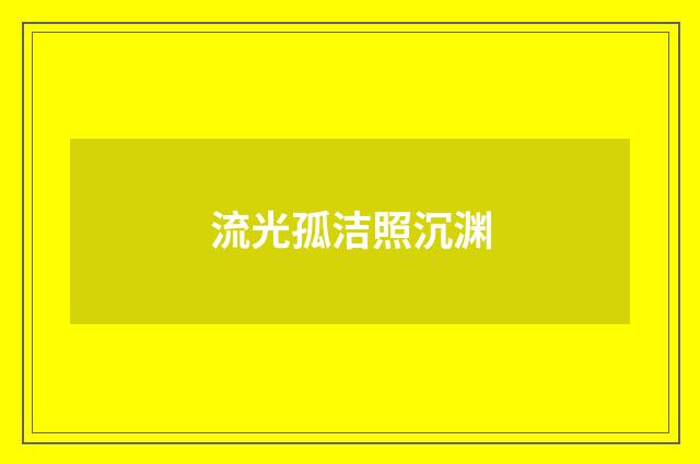 流光孤洁照沉渊