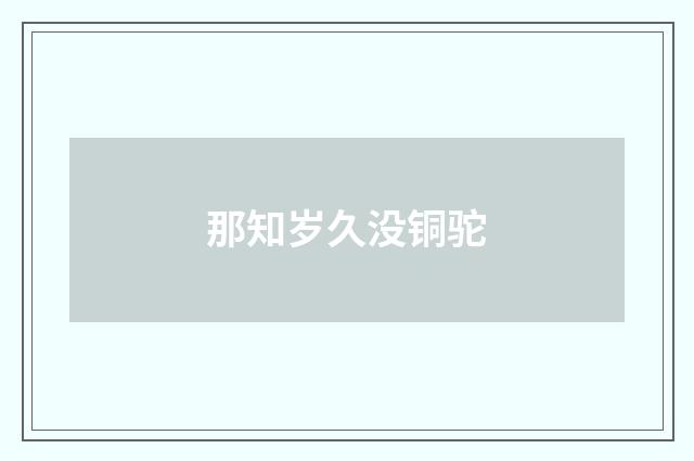 那知岁久没铜驼