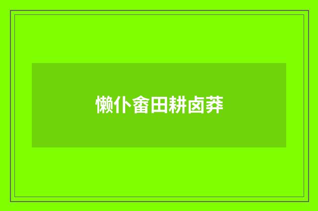 懒仆畬田耕卤莽