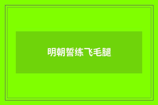 明朝誓练飞毛腿