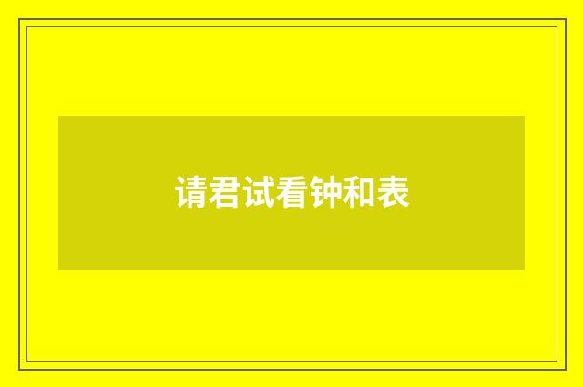 请君试看钟和表