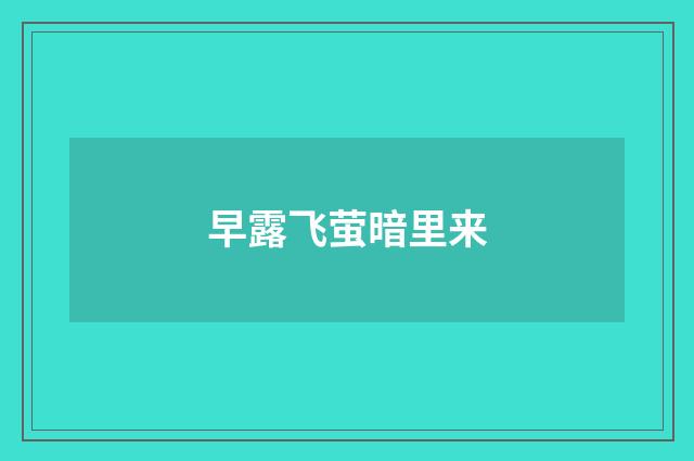早露飞萤暗里来