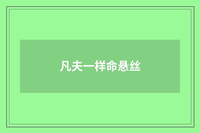 凡夫一样命悬丝
