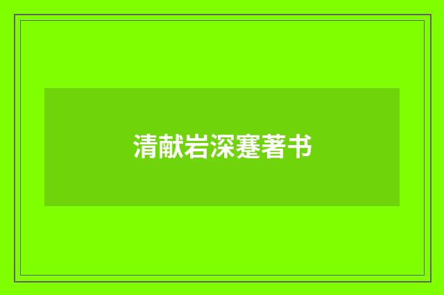 清献岩深蹇著书