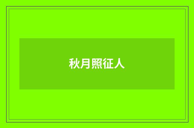 秋月照征人