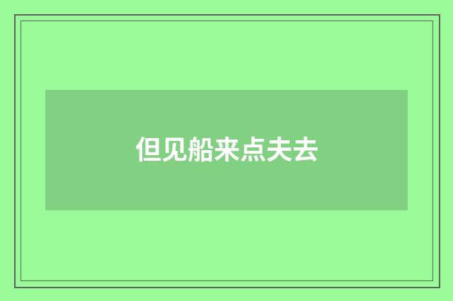 但见船来点夫去