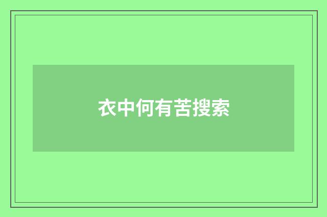 衣中何有苦搜索