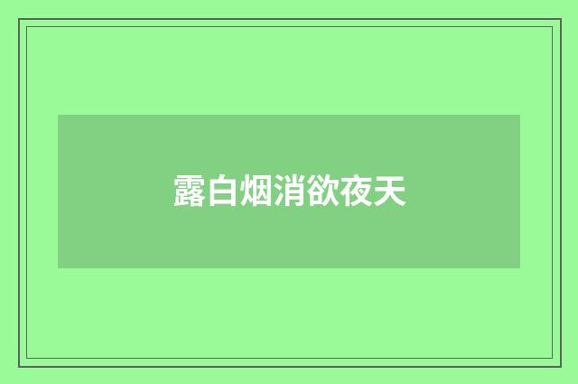 露白烟消欲夜天