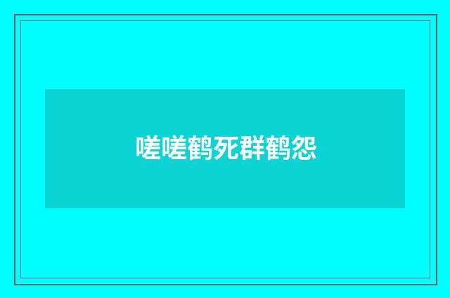 嗟嗟鹤死群鹤怨