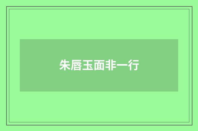 朱唇玉面非一行
