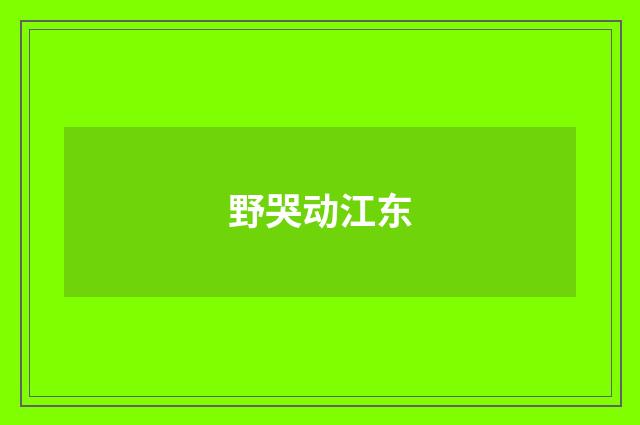 野哭动江东