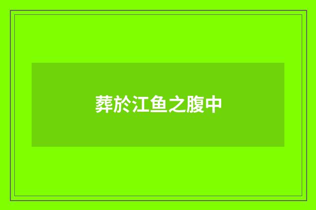 葬於江鱼之腹中