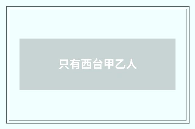 只有西台甲乙人