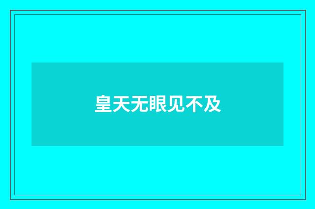 皇天无眼见不及