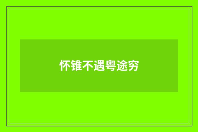 怀锥不遇粤途穷