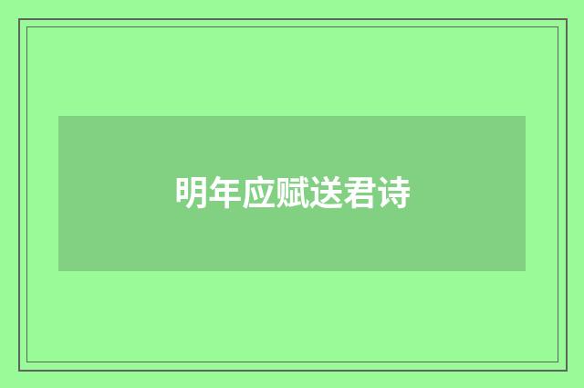 明年应赋送君诗