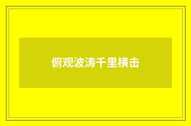 俯观波涛千里横击