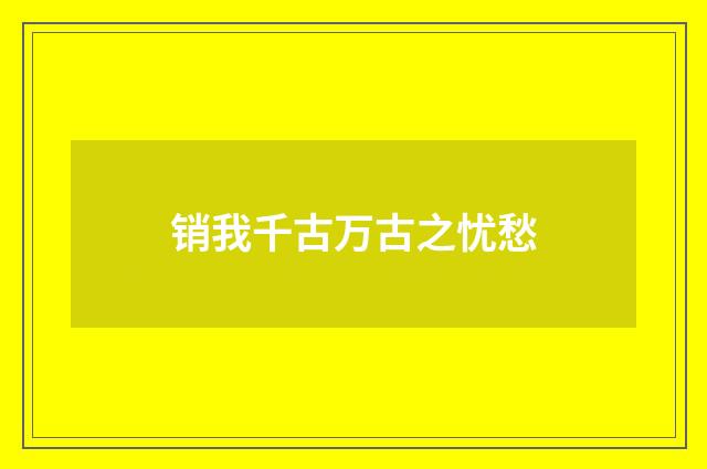 销我千古万古之忧愁
