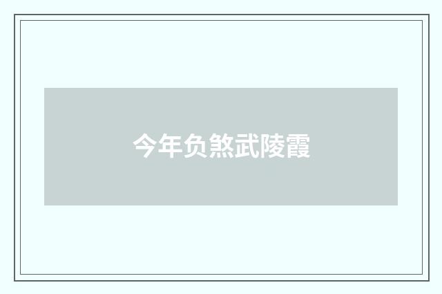 今年负煞武陵霞