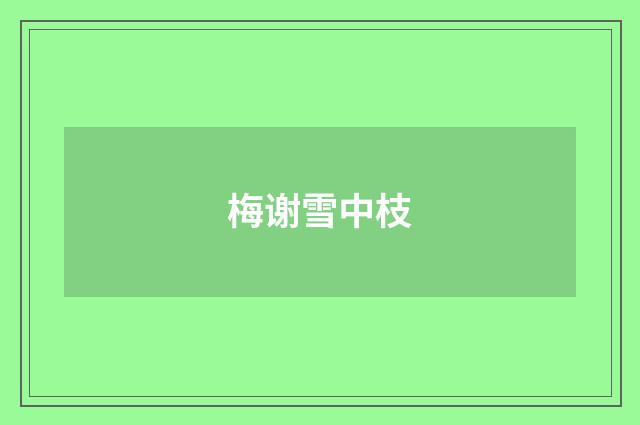 梅谢雪中枝