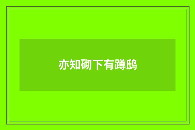 亦知砌下有蹲鸱