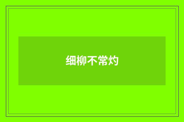 细柳不常灼