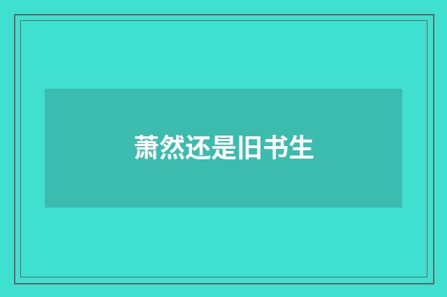 萧然还是旧书生