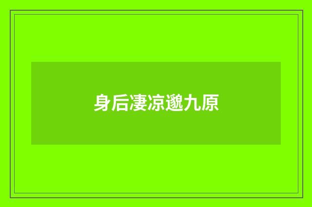 身后凄凉邈九原