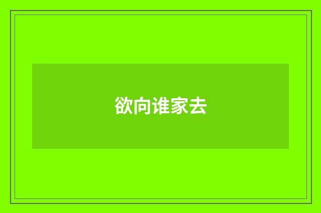 欲向谁家去
