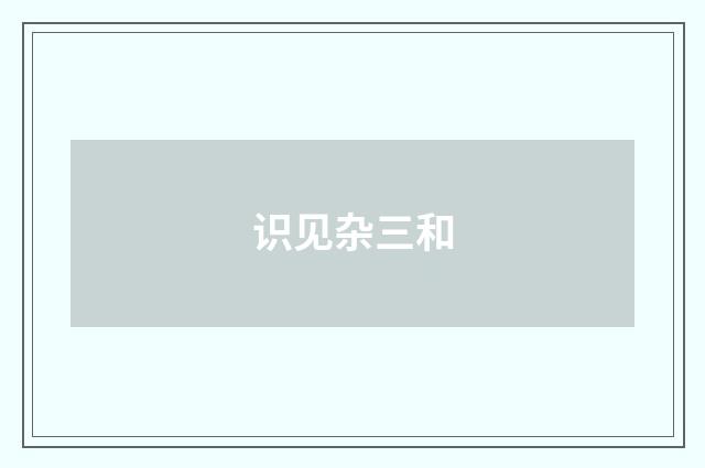 识见杂三和