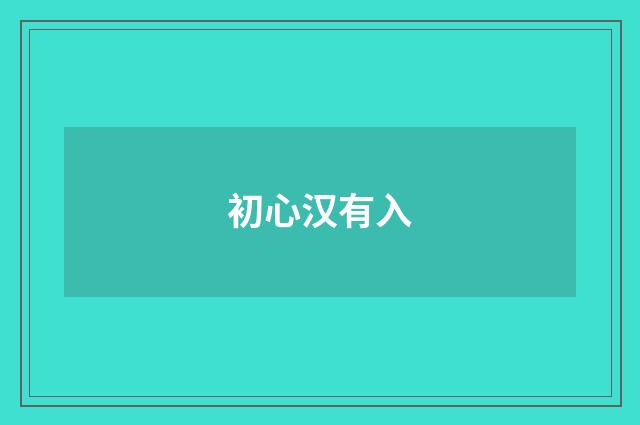 初心汉有入