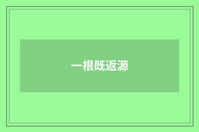 一根既返源
