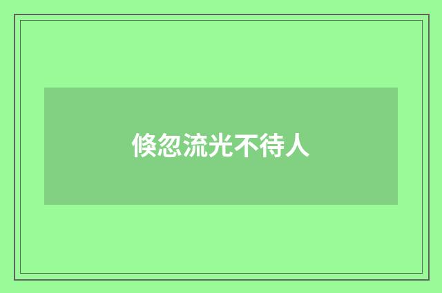 倏忽流光不待人