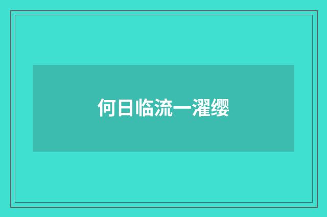 何日临流一濯缨