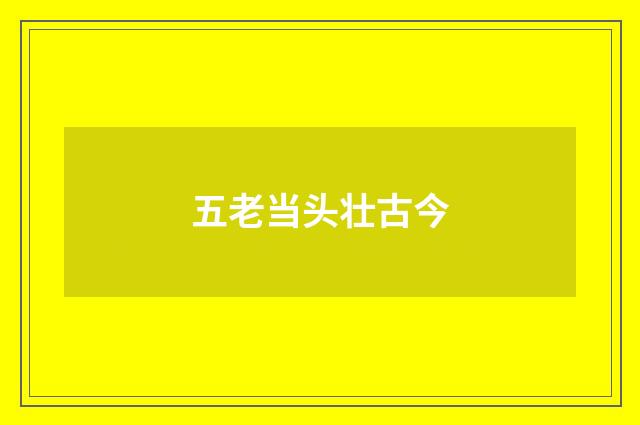 五老当头壮古今